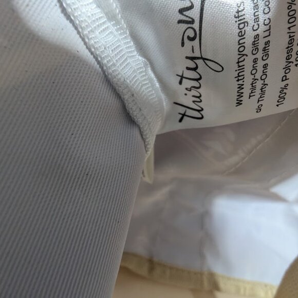 Thirty One Medium Utility Tote in Snowy Slopes Pattern Gray Tan Christmas Trees - Picture 8 of 11